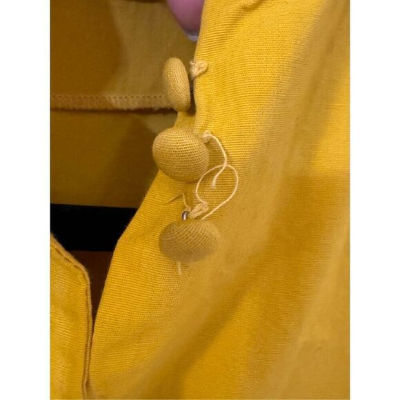 Vintage 60s Goldenrod Floral Embroidered Pants Set XS/S - Picture 6 of 9